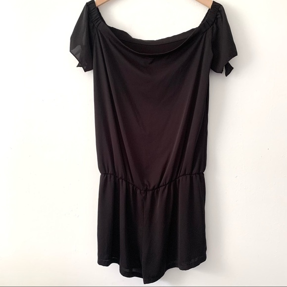 Amanda Uprichard Black Desiree Off Shoulder Romper - Picture 7 of 9